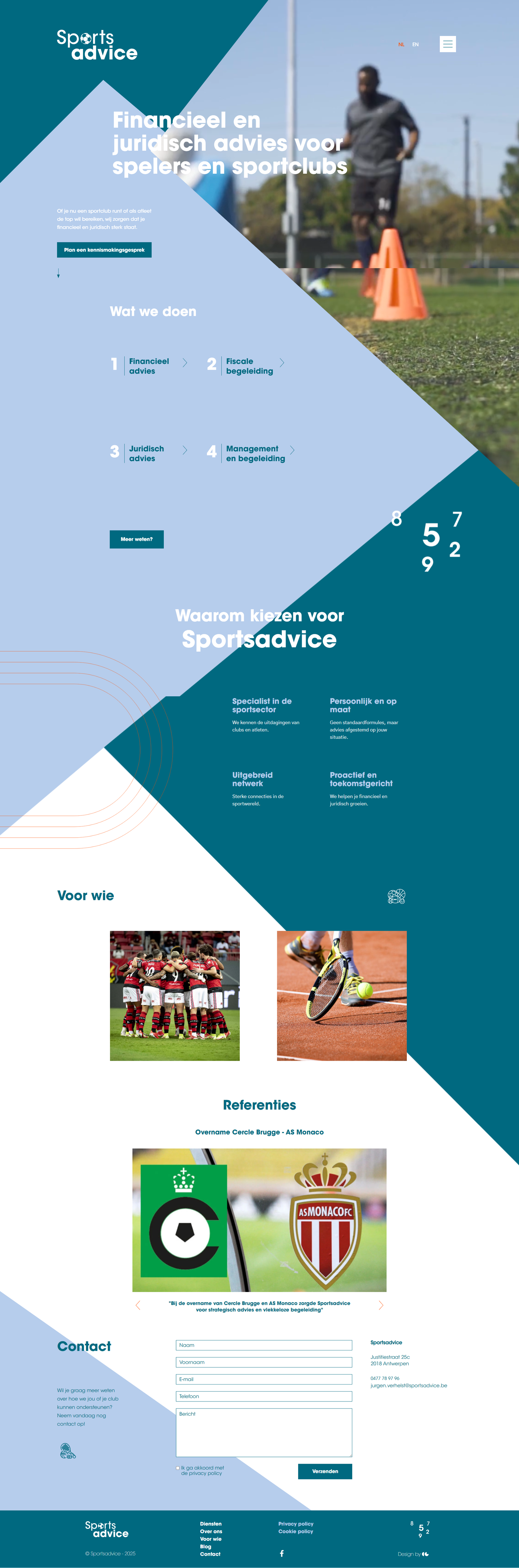 Sports advice home page