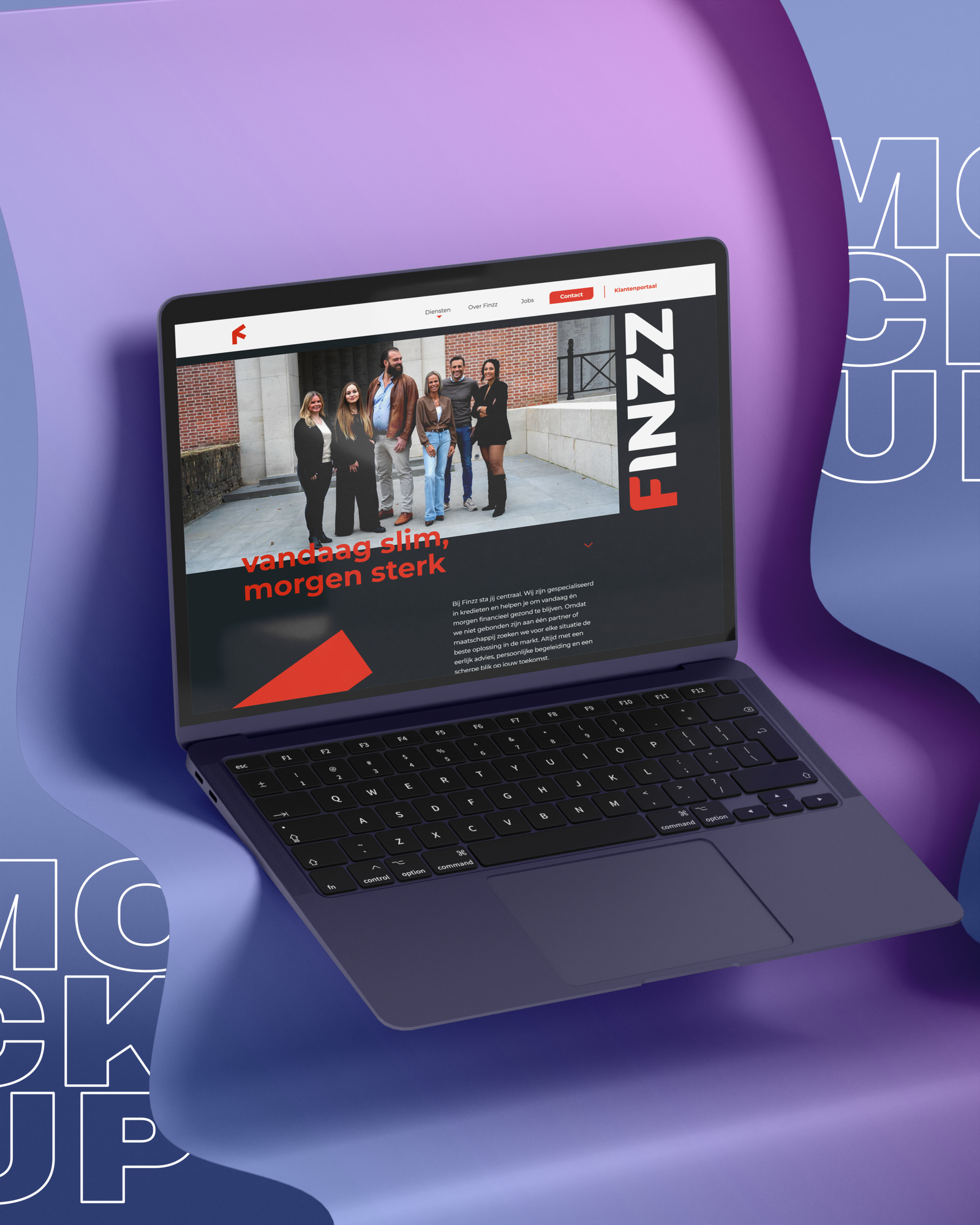 Finzz website laptop mockup
