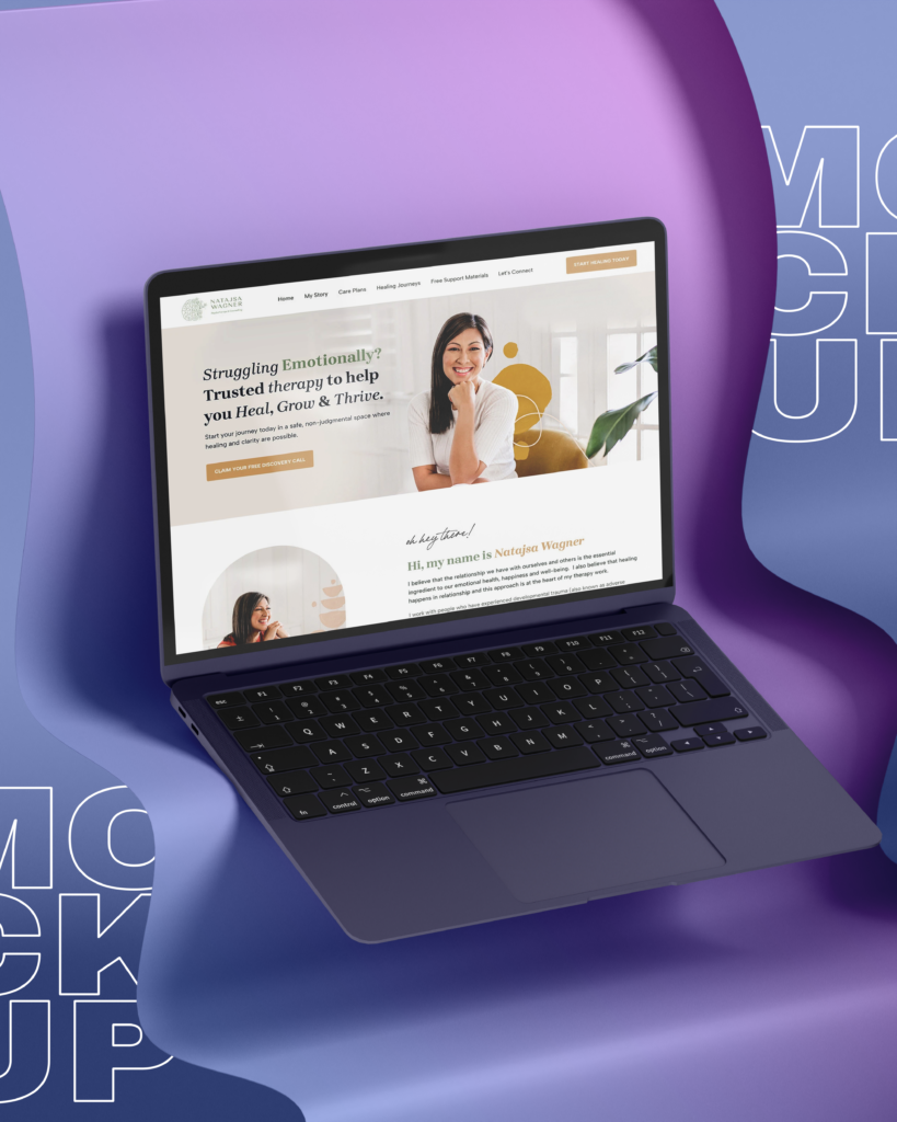 Health website laptop mockup